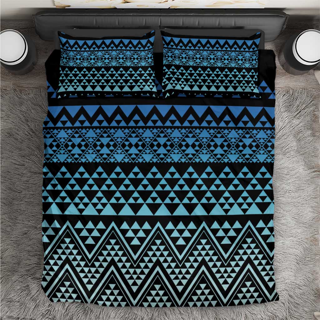 Maori Niho Taniwha Te Wheiao Bedding Set Moana Blue - Polynesian Pride