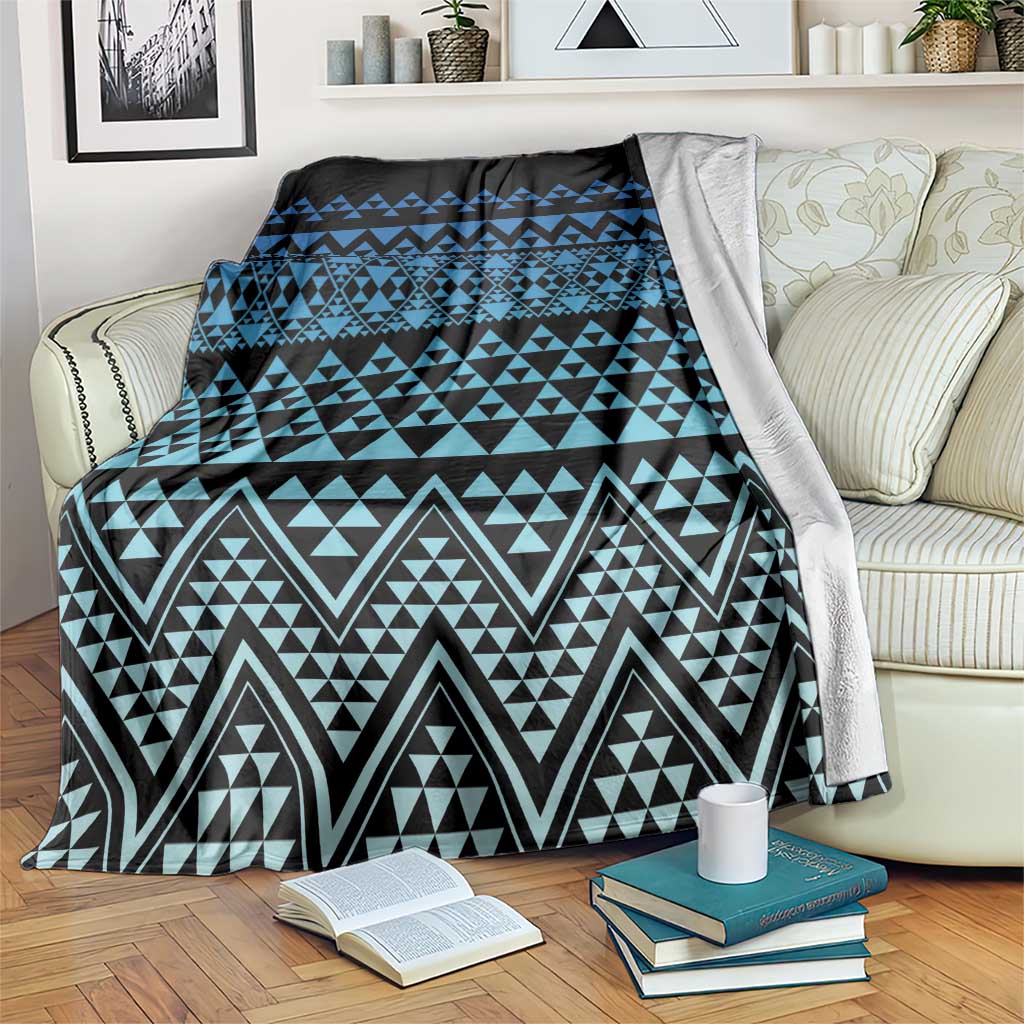 Maori Niho Taniwha Te Wheiao Blanket Moana Blue - Polynesian Pride