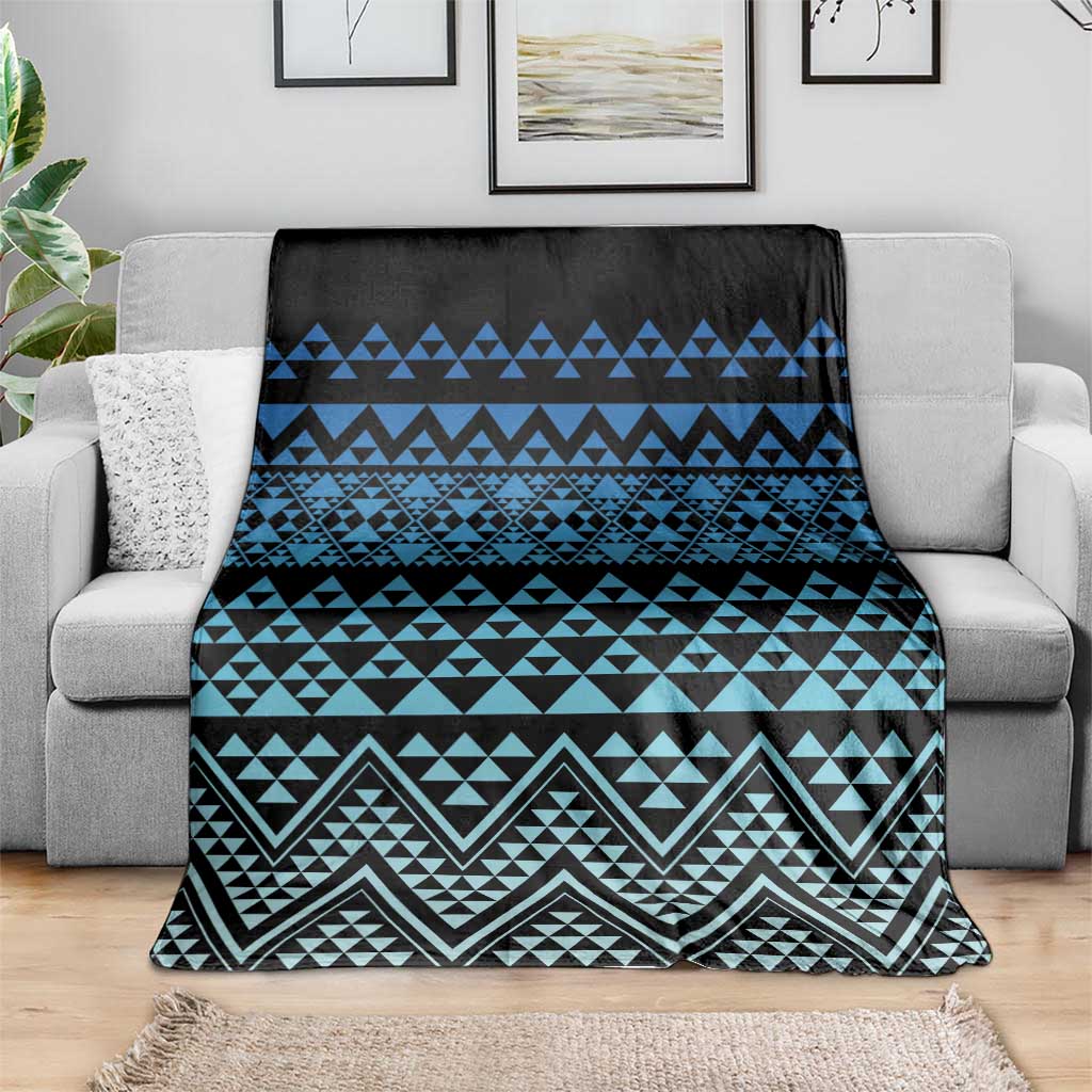 Maori Niho Taniwha Te Wheiao Blanket Moana Blue - Polynesian Pride