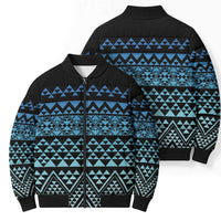Maori Niho Taniwha Te Wheiao Bomber Puffer Jacket Moana Blue - Polynesian Pride