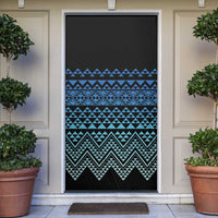 Maori Niho Taniwha Te Wheiao Door Cover Moana Blue - Polynesian Pride