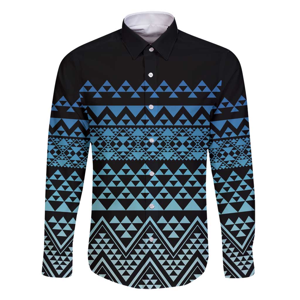 Maori Niho Taniwha Te Wheiao Family Matching Summer Maxi Dress and Hawaiian Shirt Moana Blue - Polynesian Pride