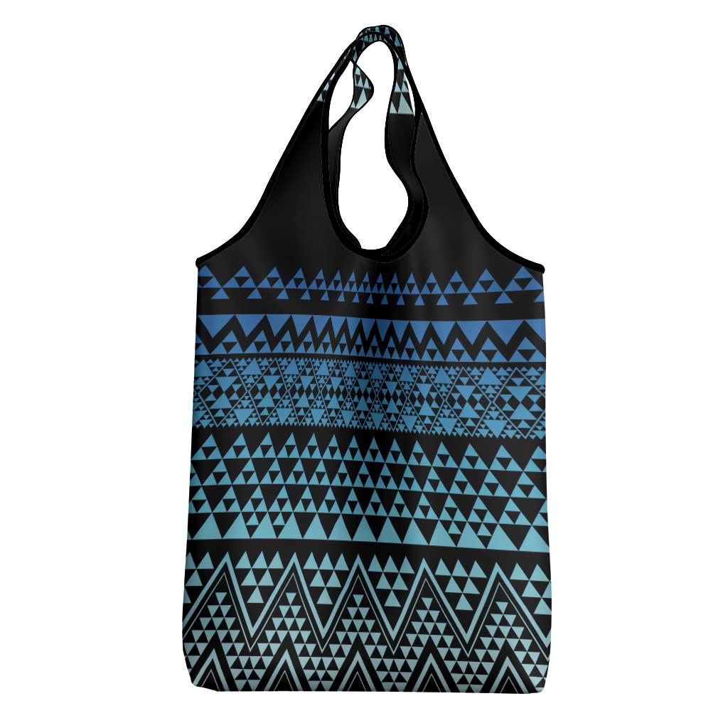 Maori Niho Taniwha Te Wheiao Grocery Bag Moana Blue - Polynesian Pride