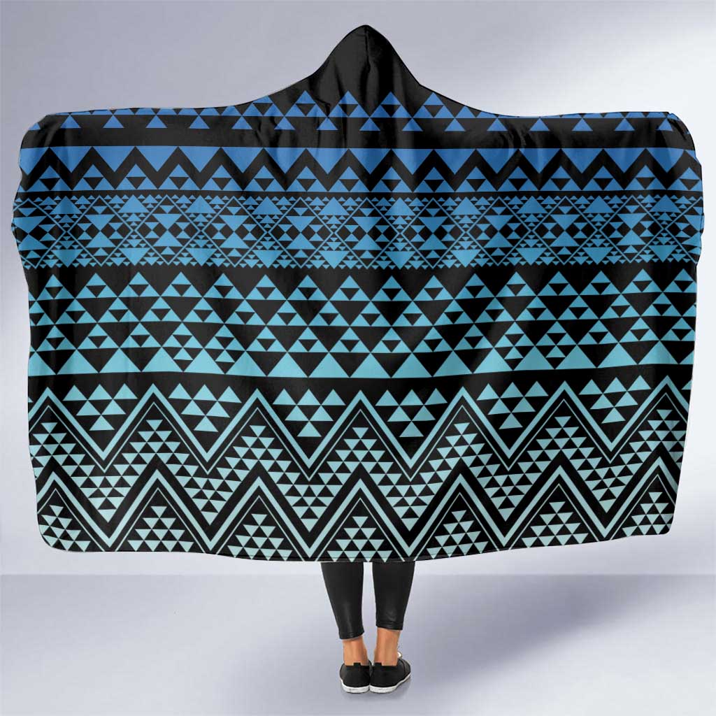 Maori Niho Taniwha Te Wheiao Hooded Blanket Moana Blue - Polynesian Pride