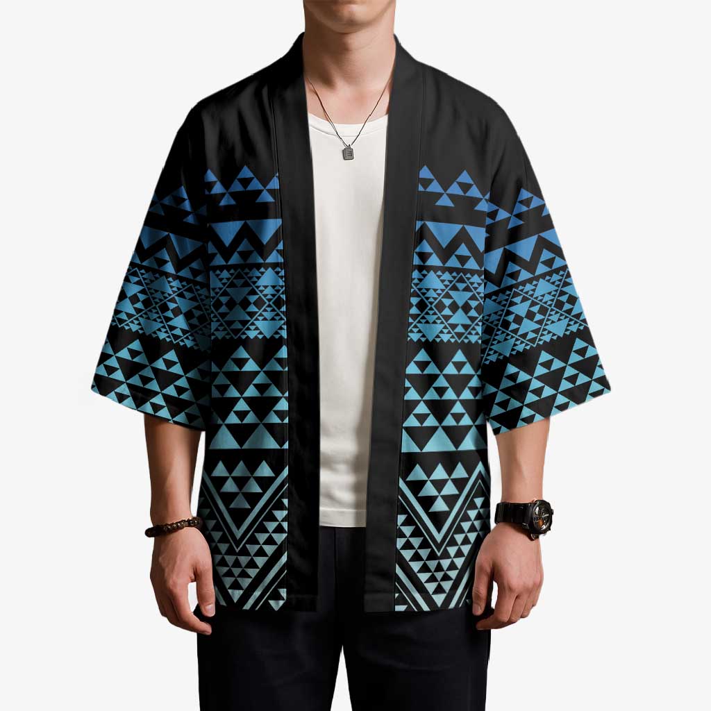 Maori Niho Taniwha Te Wheiao Kimono Moana Blue - Polynesian Pride