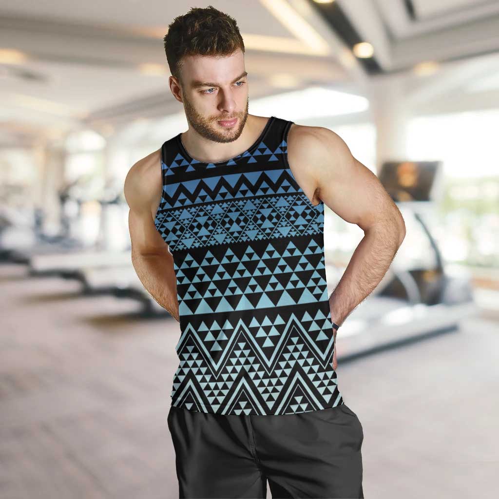 Maori Niho Taniwha Te Wheiao Men Tank Top Moana Blue LT7 Blue - Polynesian Pride