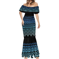 Maori Niho Taniwha Te Wheiao Mermaid Dress Moana Blue - Polynesian Pride