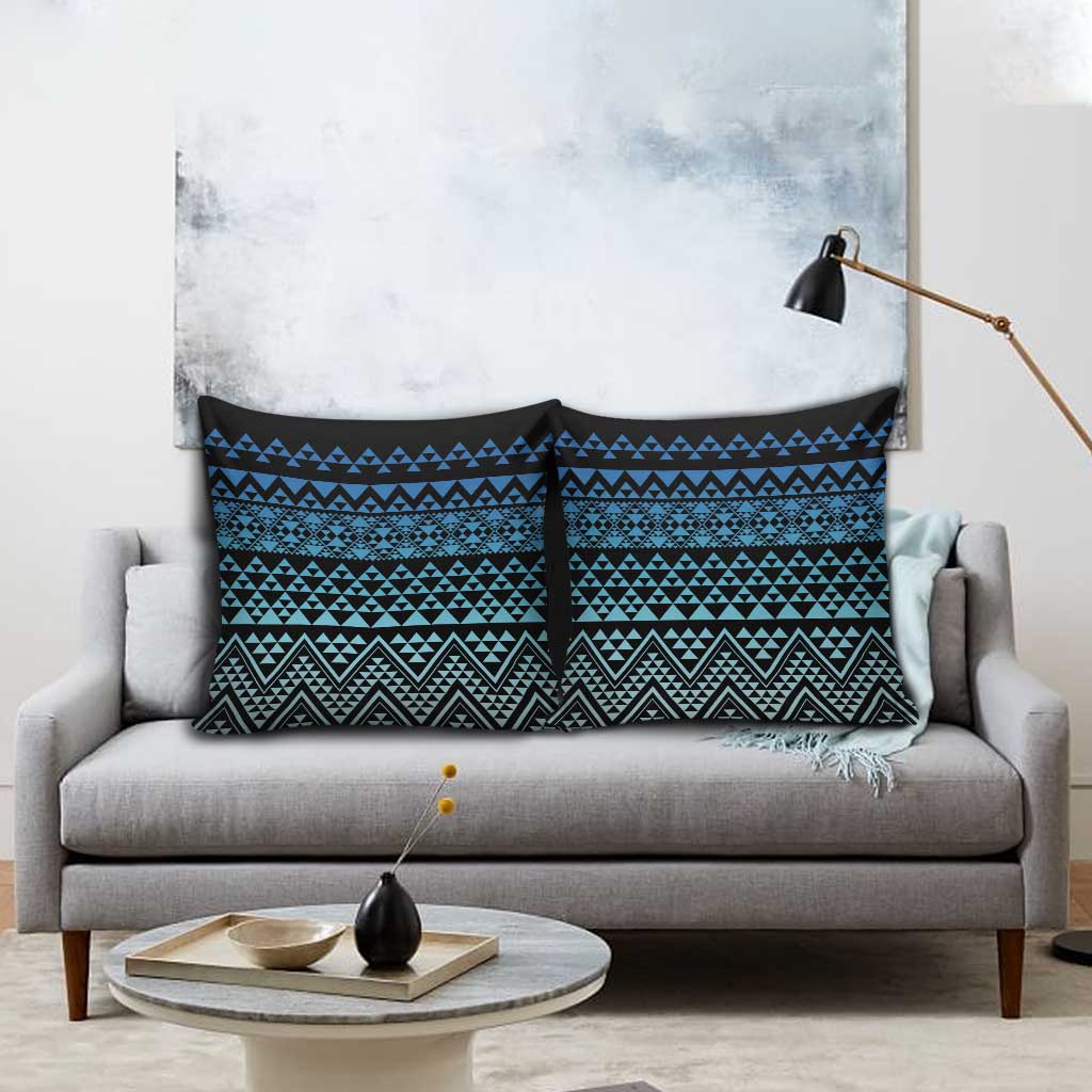 Maori Niho Taniwha Te Wheiao Pillow Cover Moana Blue - Polynesian Pride