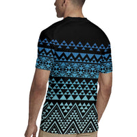 Maori Niho Taniwha Te Wheiao Rugby Jersey Moana Blue - Polynesian Pride