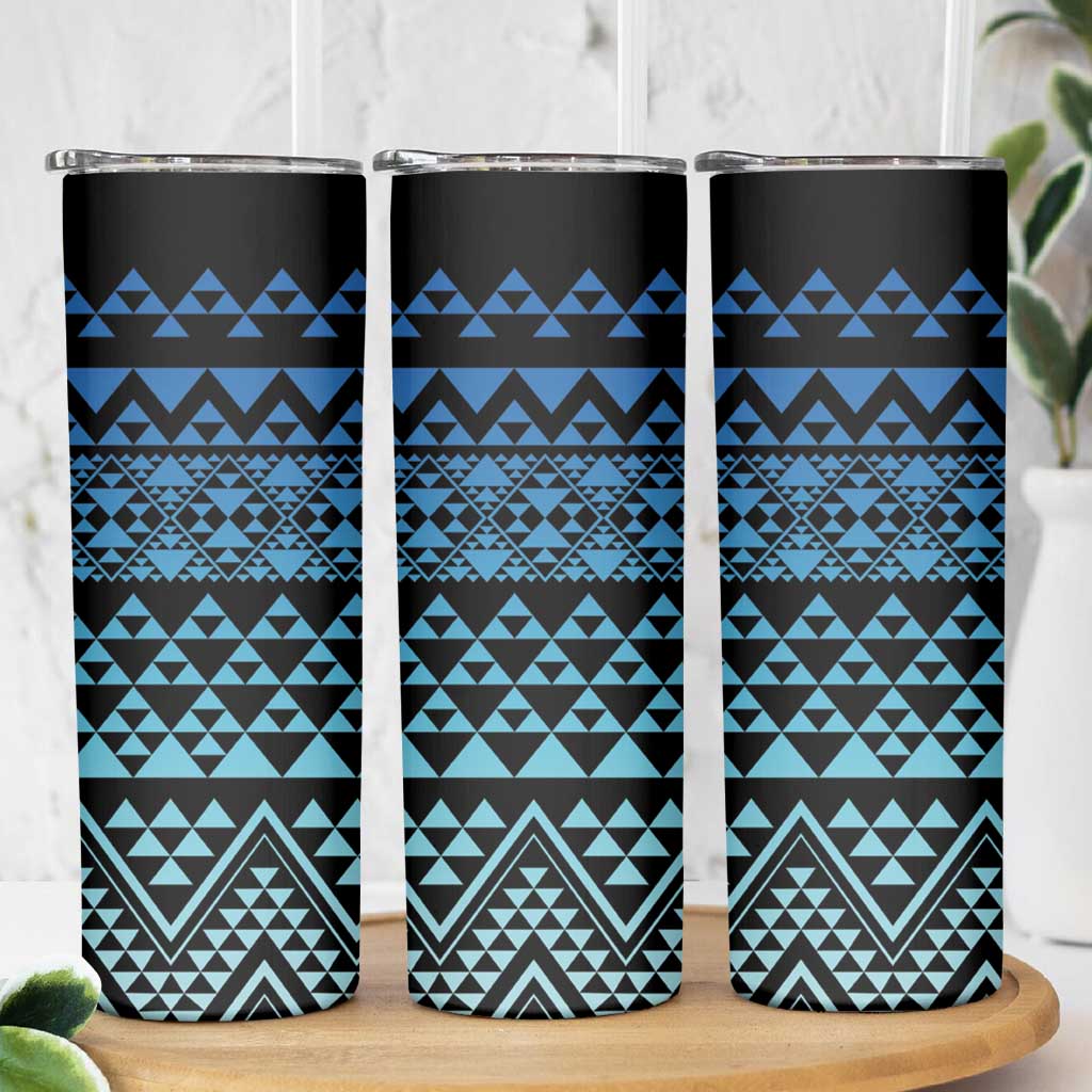 Maori Niho Taniwha Te Wheiao Skinny Tumbler Moana Blue - Polynesian Pride