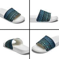 Maori Niho Taniwha Te Wheiao Slide Sandals Moana Blue - Polynesian Pride