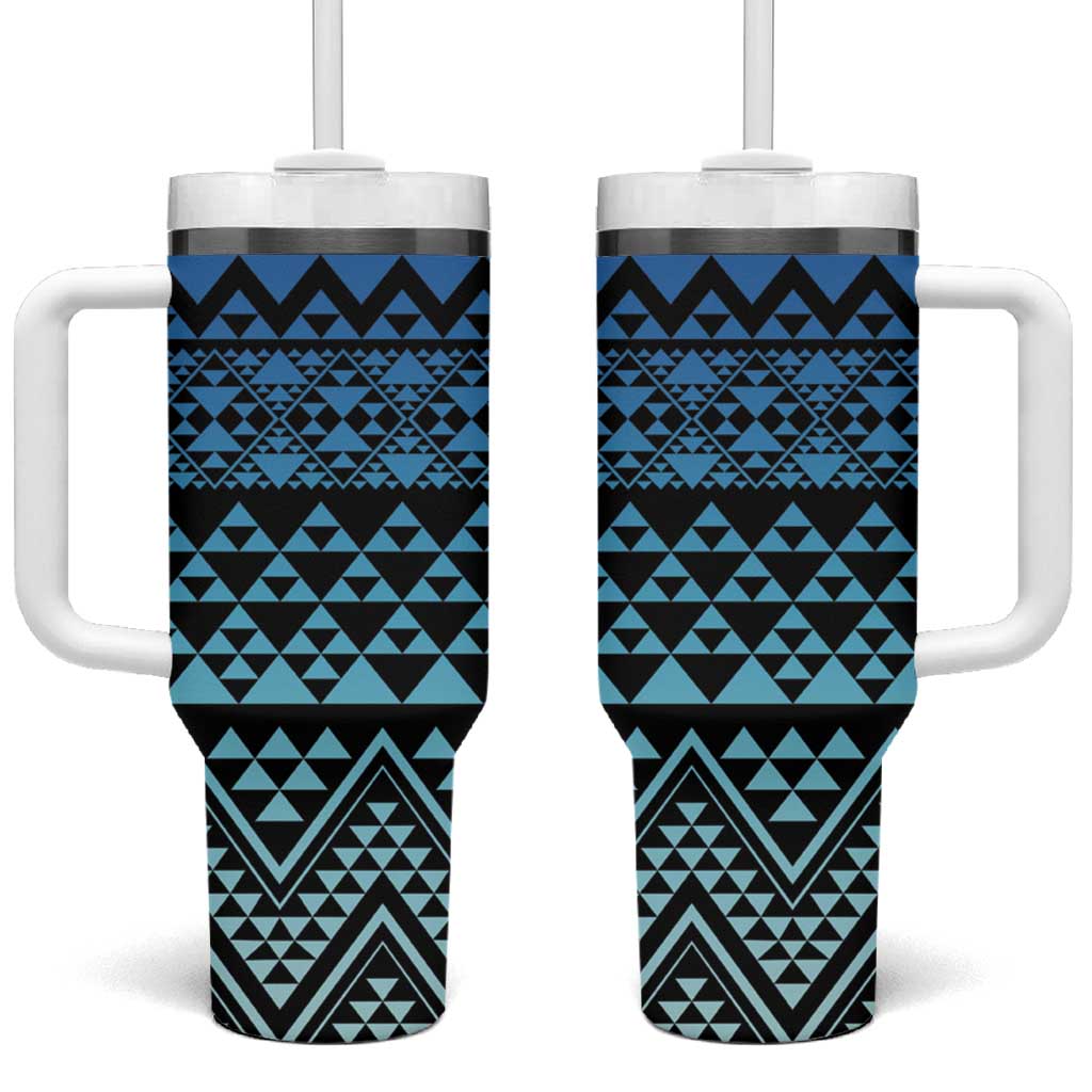 Maori Niho Taniwha Te Wheiao Tumbler With Handle Moana Blue - Polynesian Pride