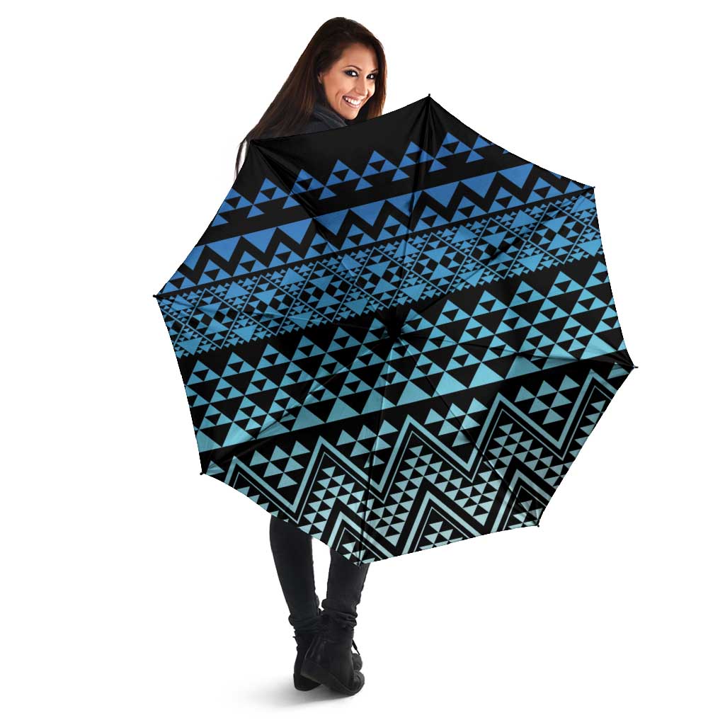 Maori Niho Taniwha Te Wheiao Umbrella Moana Blue - Polynesian Pride