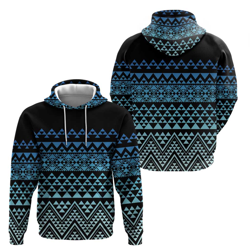 Maori Niho Taniwha Te Wheiao Zip Hoodie Moana Blue - Polynesian Pride