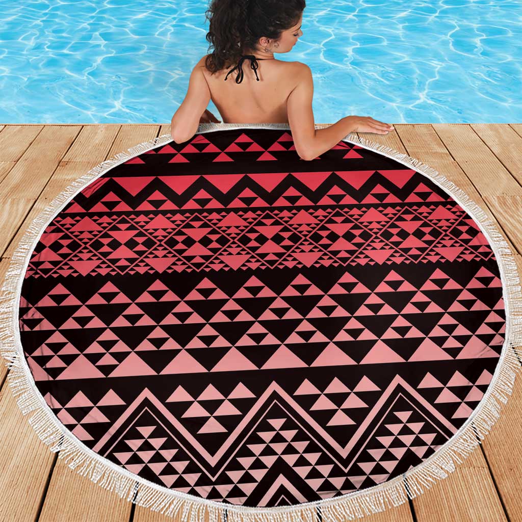 Maori Niho Taniwha Te Wheiao Beach Blanket Terracotta - Polynesian Pride