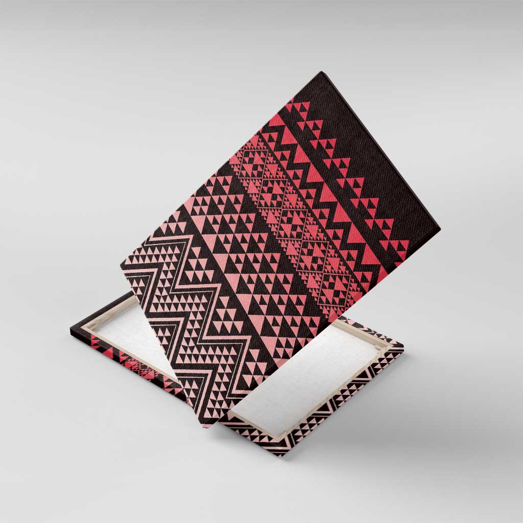 Maori Niho Taniwha Te Wheiao Canvas Wall Art Terracotta - Polynesian Pride