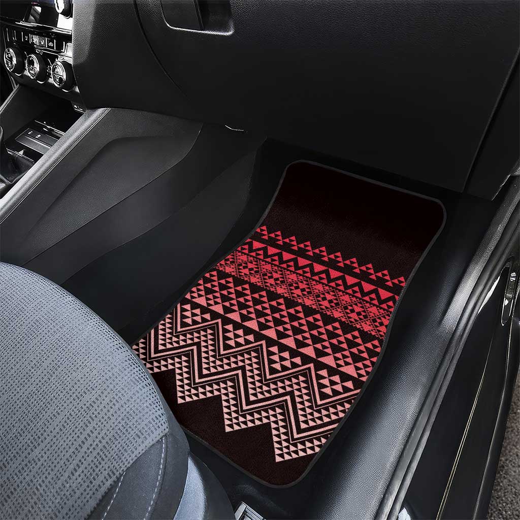 Maori Niho Taniwha Te Wheiao Car Mats Terracotta - Polynesian Pride