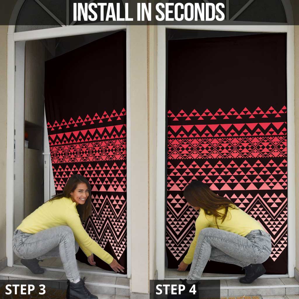 Maori Niho Taniwha Te Wheiao Door Cover Terracotta - Polynesian Pride