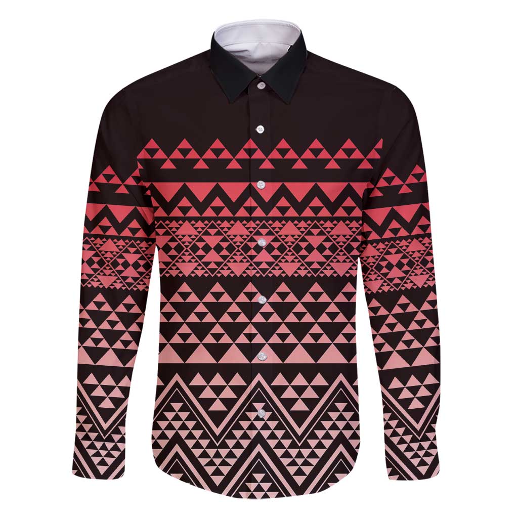 Maori Niho Taniwha Te Wheiao Family Matching Off Shoulder Short Dress and Hawaiian Shirt Terracotta - Polynesian Pride