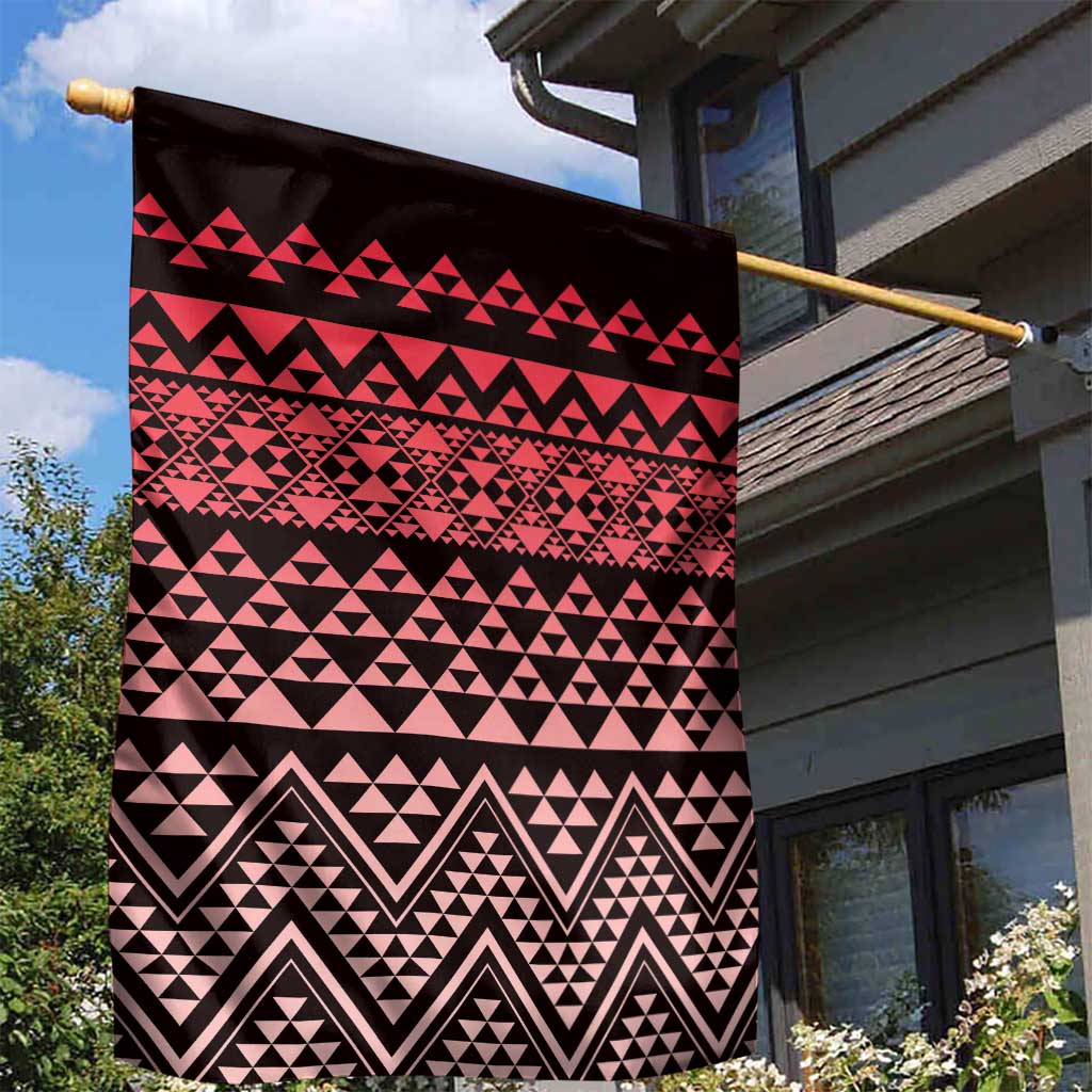 Maori Niho Taniwha Te Wheiao Garden Flag Terracotta LT7 - Polynesian Pride