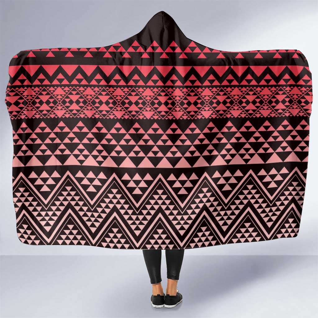 Maori Niho Taniwha Te Wheiao Hooded Blanket Terracotta LT7 One Size Terracotta - Polynesian Pride