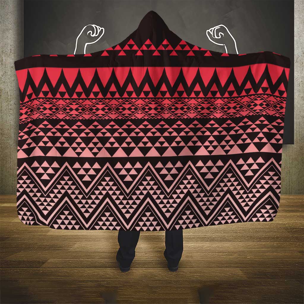 Maori Niho Taniwha Te Wheiao Hooded Blanket Terracotta LT7 - Polynesian Pride