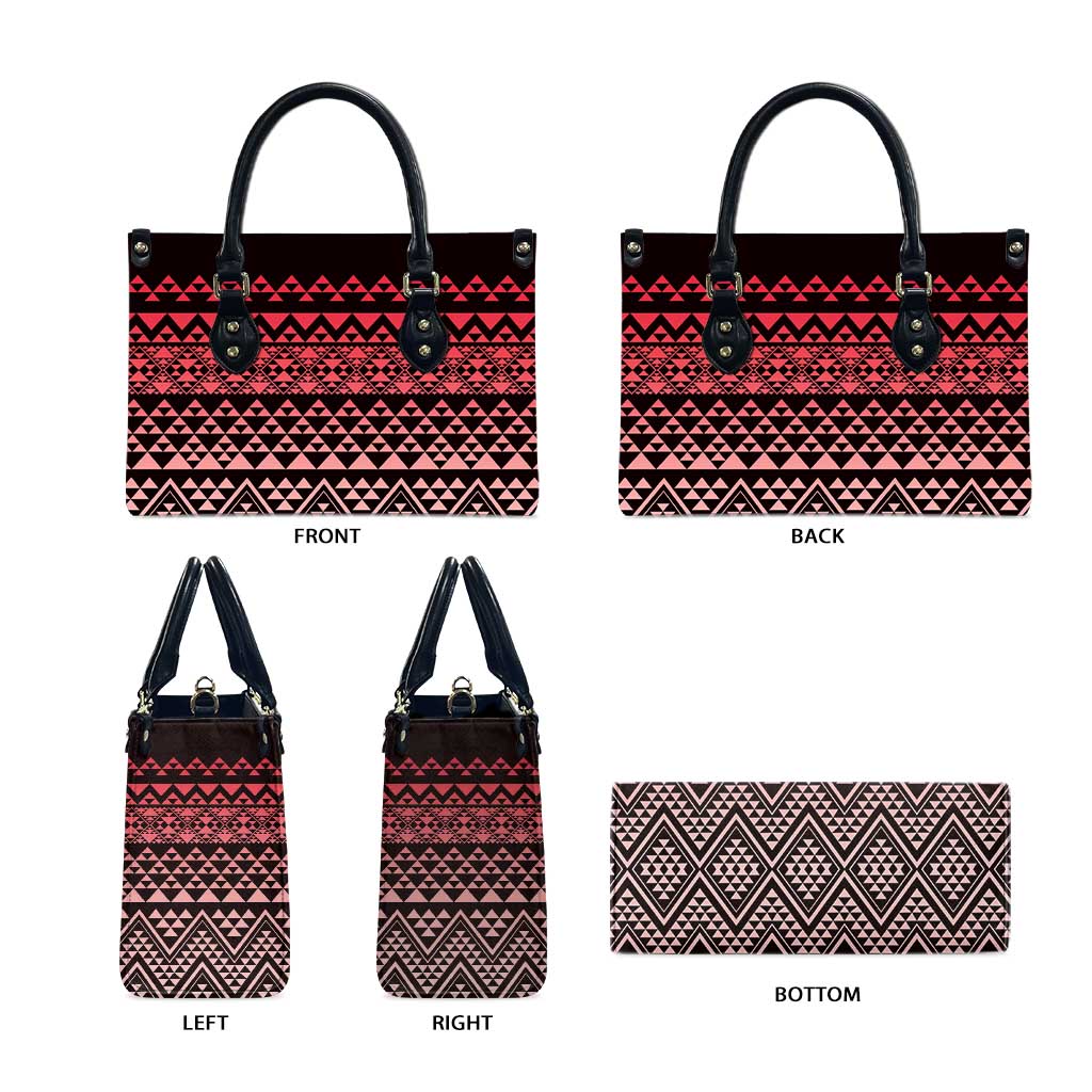 Maori Niho Taniwha Te Wheiao Leather Bag Terracotta - Polynesian Pride