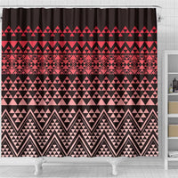 Maori Niho Taniwha Te Wheiao Shower Curtain Terracotta - Polynesian Pride