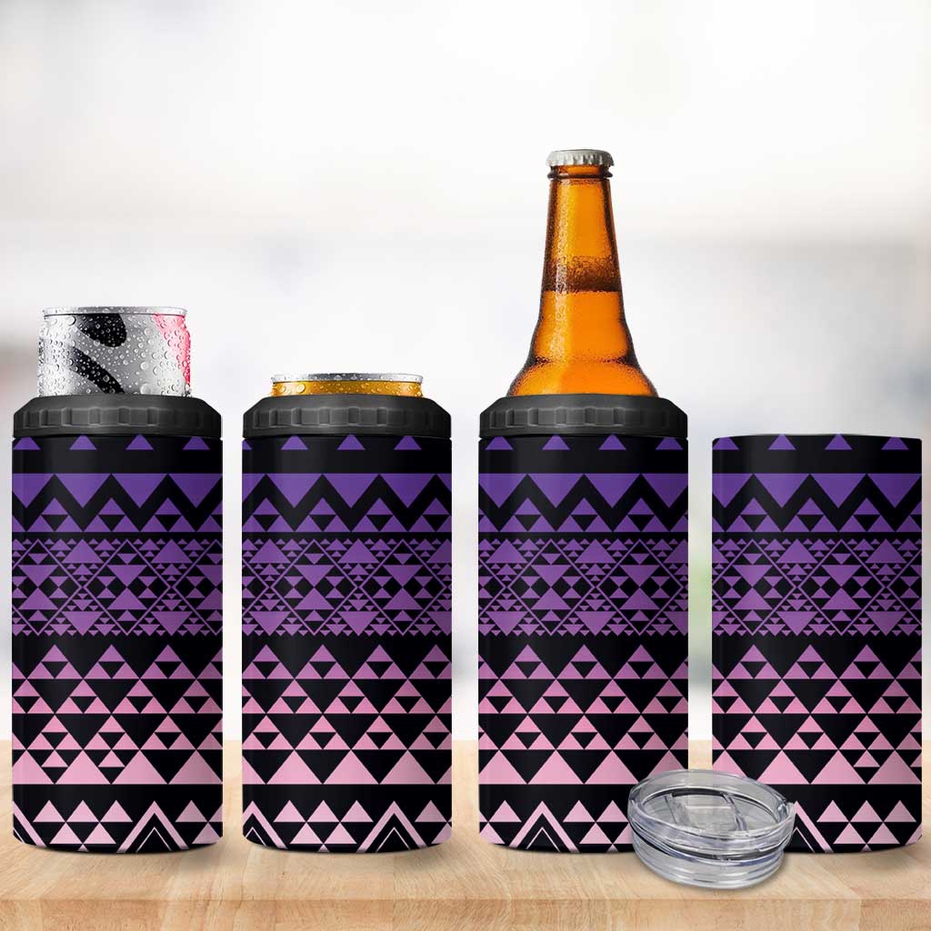 Maori Niho Taniwha Te Wheiao 4 in 1 Can Cooler Tumbler Waiporoporo LT7 - Polynesian Pride