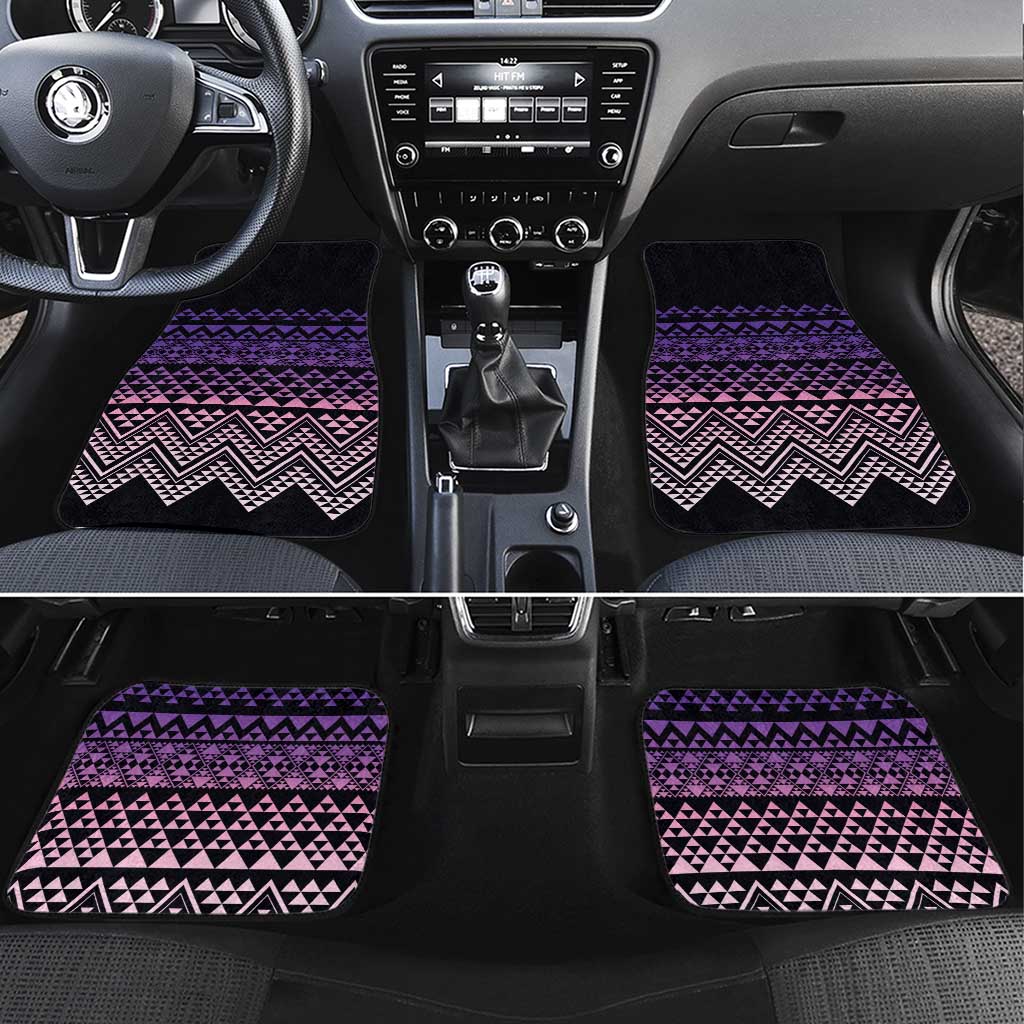Maori Niho Taniwha Te Wheiao Car Mats Waiporoporo LT7 Set 4pcs Purple - Polynesian Pride