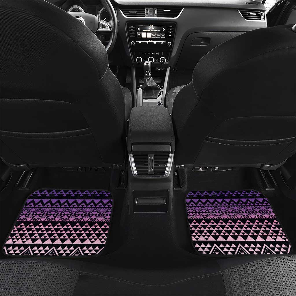 Maori Niho Taniwha Te Wheiao Car Mats Waiporoporo LT7 Set 2pcs - Back Purple - Polynesian Pride