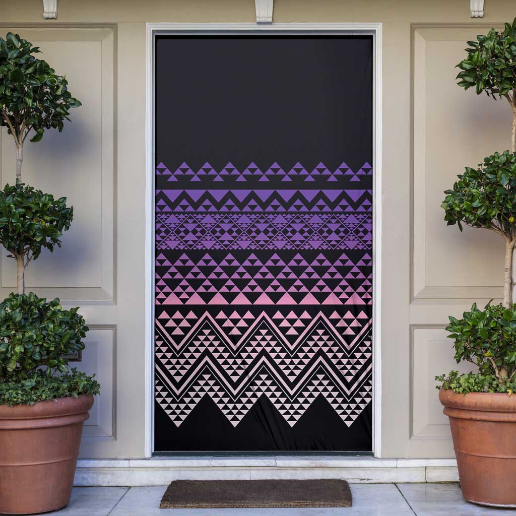 Maori Niho Taniwha Te Wheiao Door Cover Waiporoporo LT7 Purple - Polynesian Pride