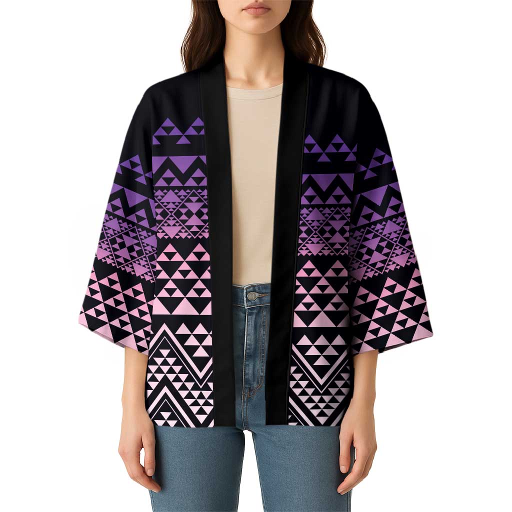 Maori Niho Taniwha Te Wheiao Kimono Waiporoporo - Polynesian Pride