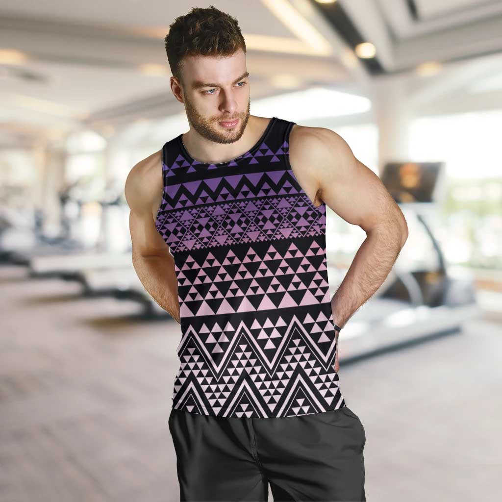 Maori Niho Taniwha Te Wheiao Men Tank Top Waiporoporo LT7 Purple - Polynesian Pride