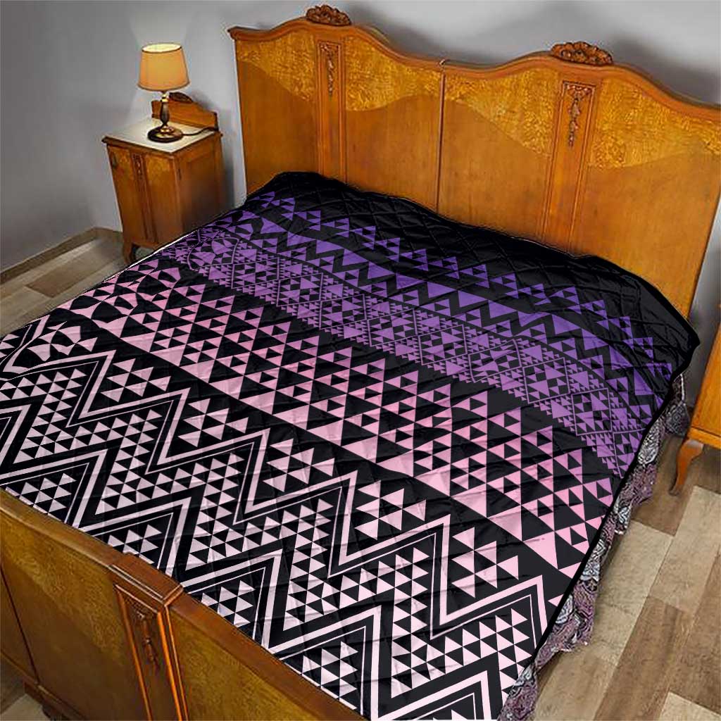 Maori Niho Taniwha Te Wheiao Quilt Waiporoporo - Polynesian Pride