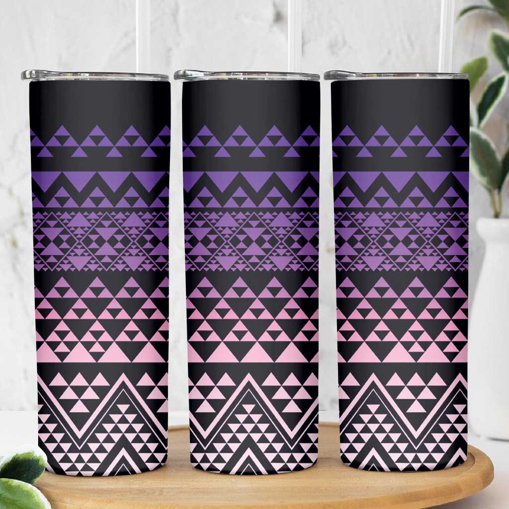 Maori Niho Taniwha Te Wheiao Skinny Tumbler Waiporoporo - Polynesian Pride