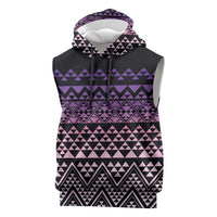 Maori Niho Taniwha Te Wheiao Sleeveless Hoodie Waiporoporo LT7 Purple - Polynesian Pride
