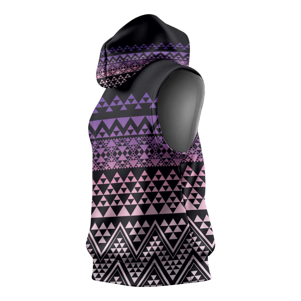 Maori Niho Taniwha Te Wheiao Sleeveless Hoodie Waiporoporo LT7 - Polynesian Pride