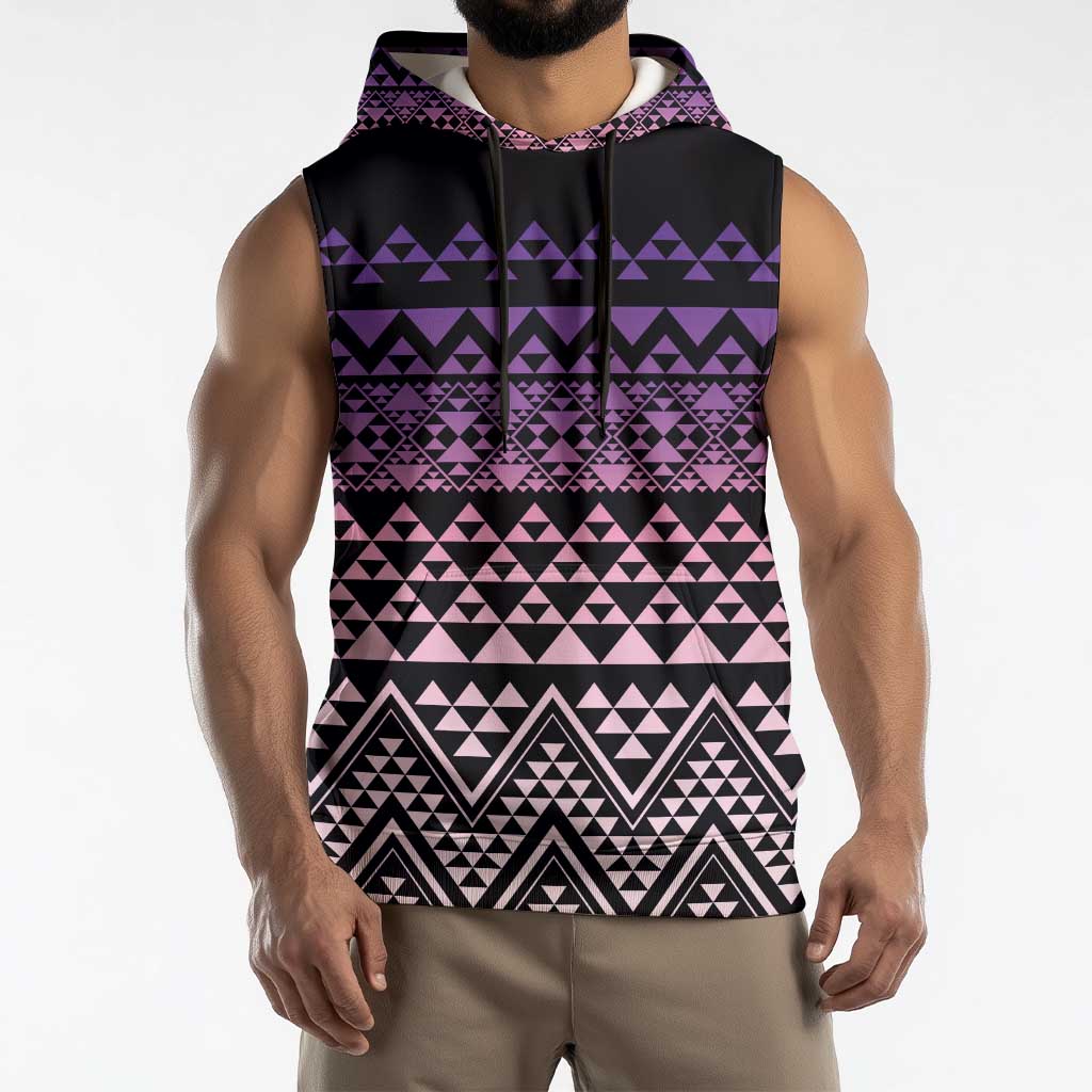 Maori Niho Taniwha Te Wheiao Sleeveless Hoodie Waiporoporo LT7 - Polynesian Pride