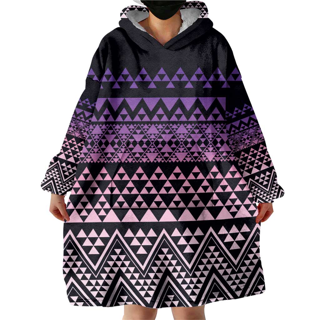 Maori Niho Taniwha Te Wheiao Wearable Blanket Hoodie Waiporoporo - Polynesian Pride