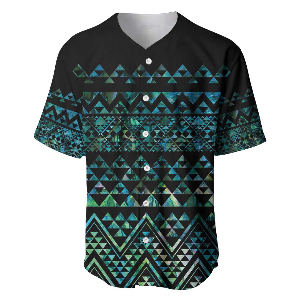 Maori Niho Taniwha Te Wheiao Baseball Jersey Paua Shell - Polynesian Pride