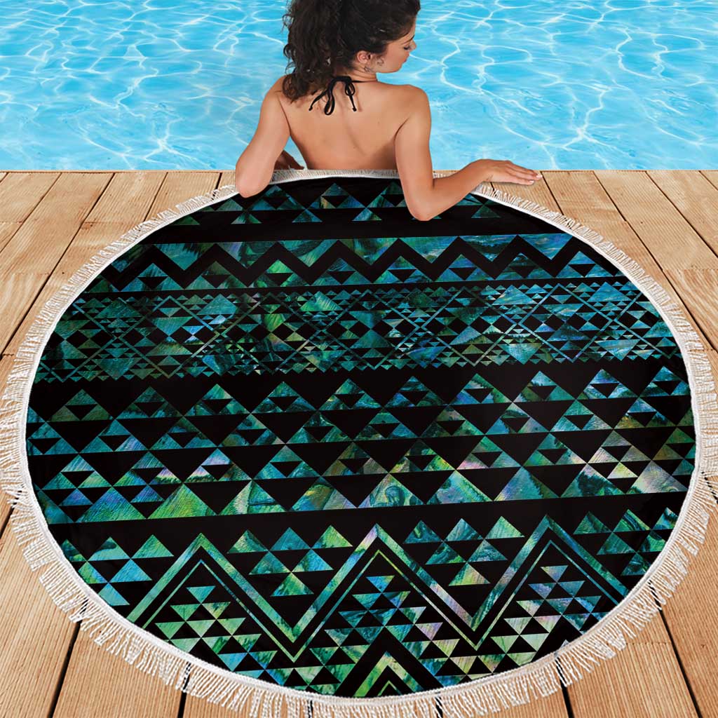 Maori Niho Taniwha Te Wheiao Beach Blanket Paua Shell - Polynesian Pride