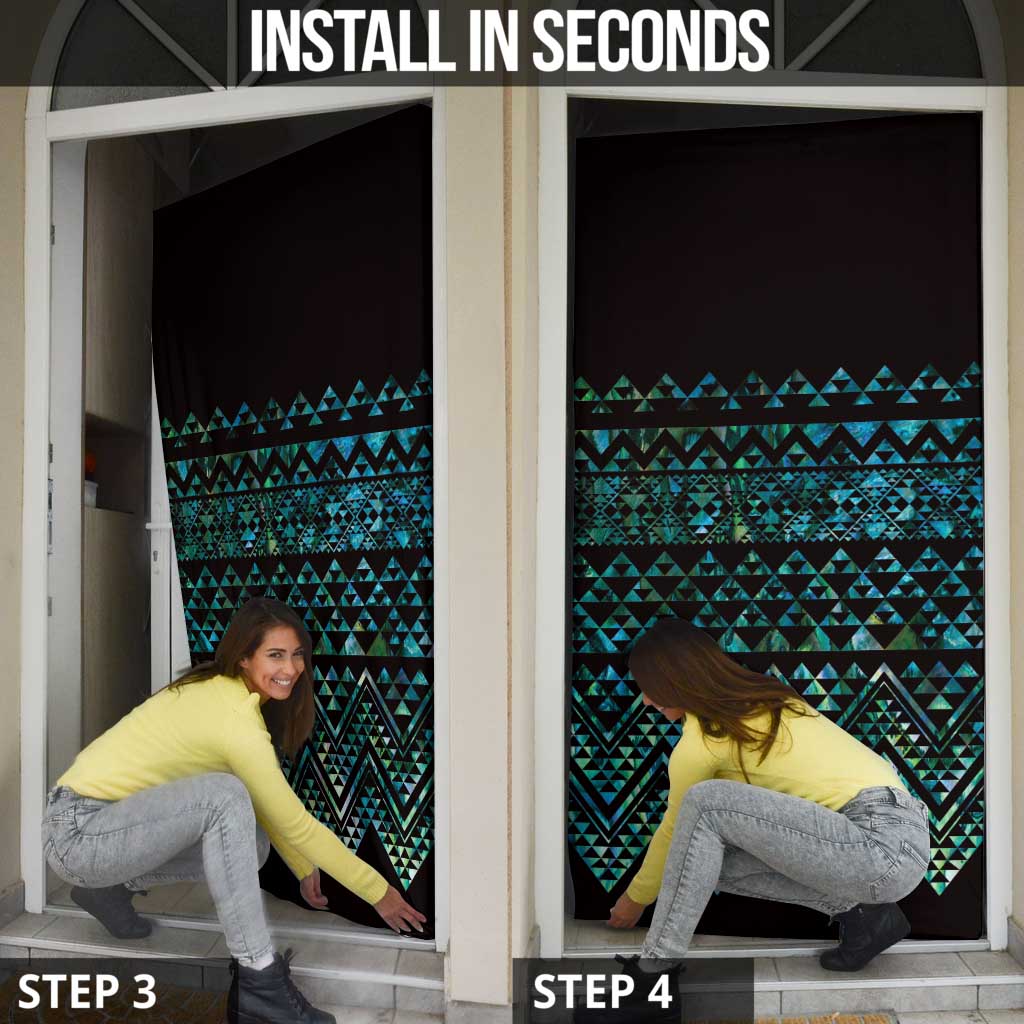 Maori Niho Taniwha Te Wheiao Door Cover Paua Shell - Polynesian Pride