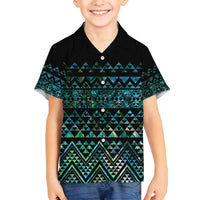 Maori Niho Taniwha Te Wheiao Family Matching Long Sleeve Bodycon Dress and Hawaiian Shirt Paua Shell - Polynesian Pride