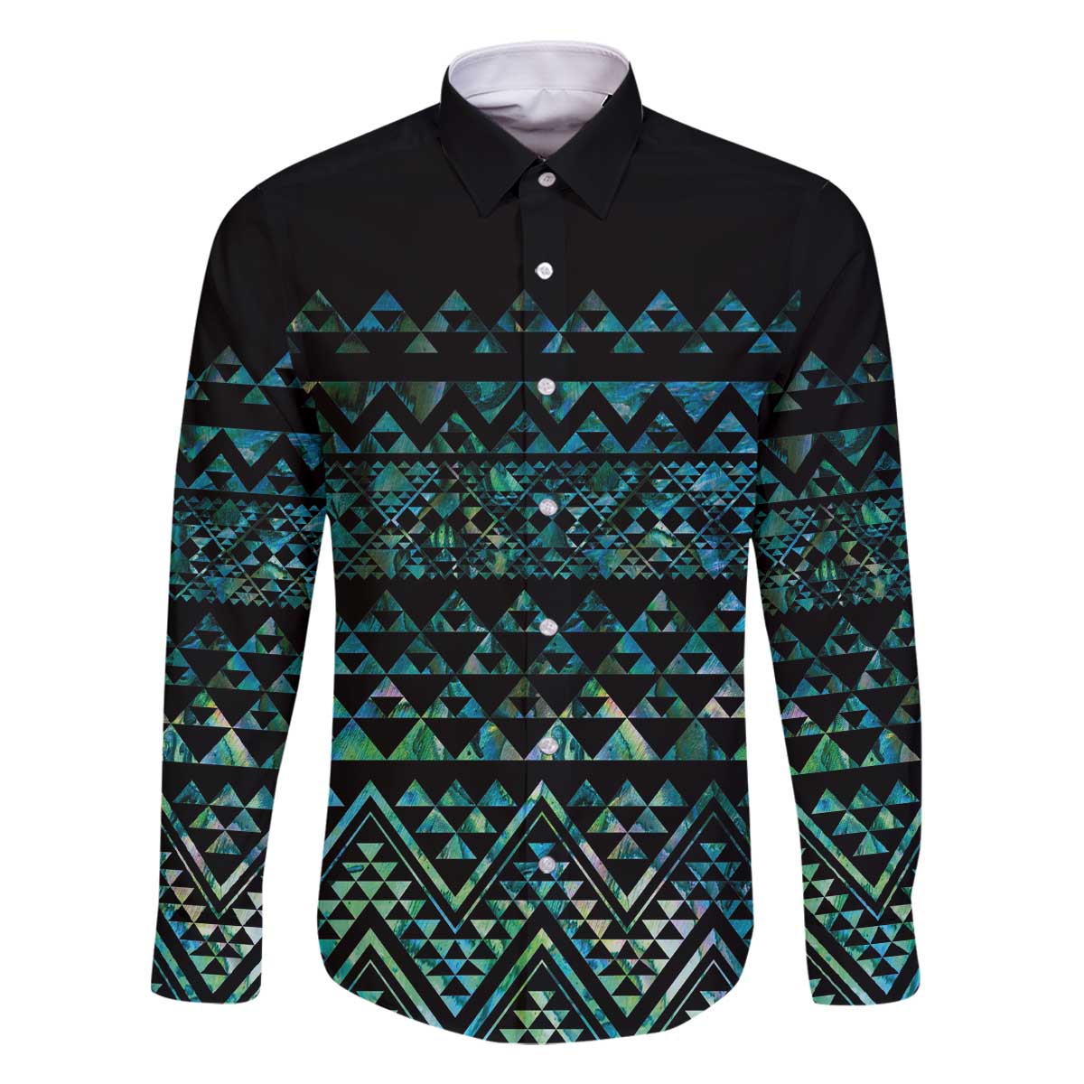 Maori Niho Taniwha Te Wheiao Family Matching Off The Shoulder Long Sleeve Dress and Hawaiian Shirt Paua Shell - Polynesian Pride