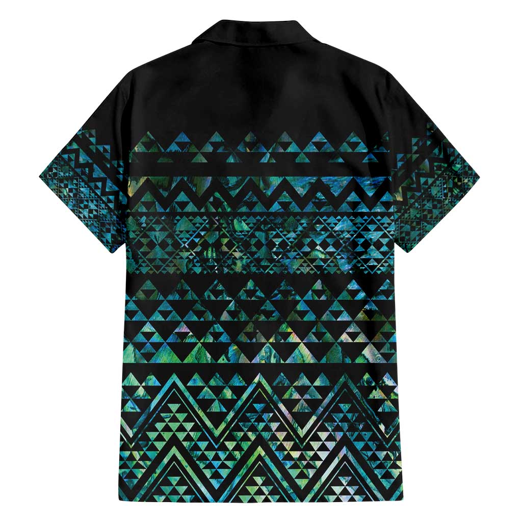 Maori Niho Taniwha Te Wheiao Family Matching Off Shoulder Short Dress and Hawaiian Shirt Paua Shell - Polynesian Pride