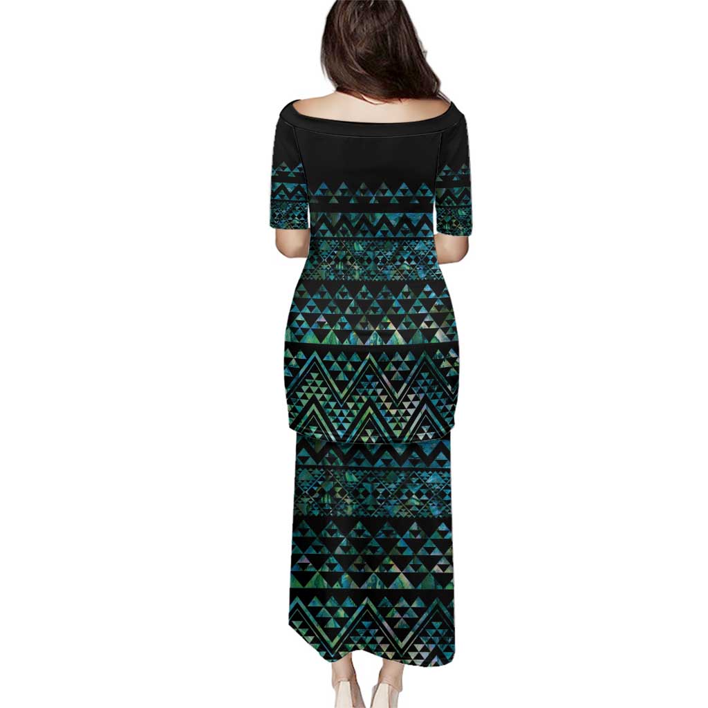 Maori Niho Taniwha Te Wheiao Family Matching Puletasi and Hawaiian Shirt Paua Shell - Polynesian Pride