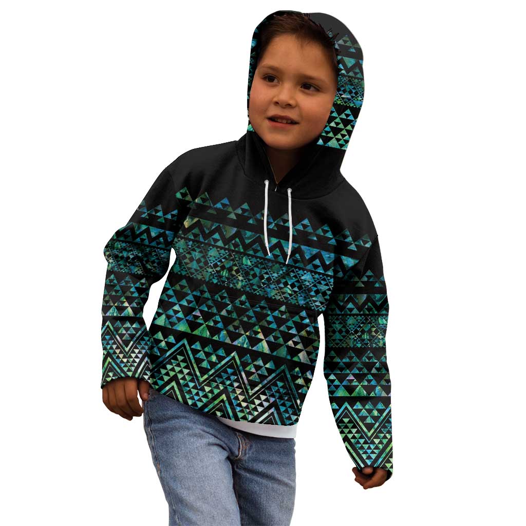 Maori Niho Taniwha Te Wheiao Kid Hoodie Paua Shell - Polynesian Pride