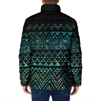 Maori Niho Taniwha Te Wheiao Padded Jacket Paua Shell - Polynesian Pride
