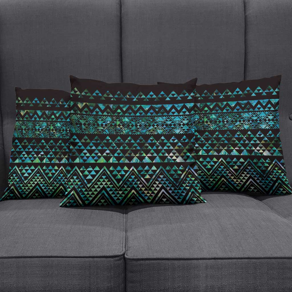 Maori Niho Taniwha Te Wheiao Pillow Cover Paua Shell - Polynesian Pride